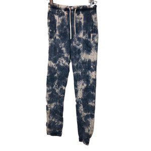 leallo fab cozy indigo blue tie dye joggers cotton sweatpants XS